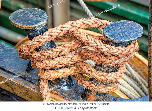 Rope with anchored ship