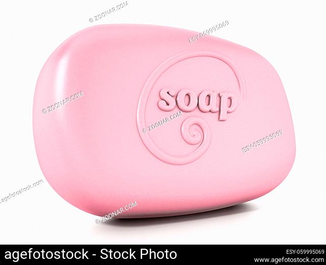 Generic soap design isolated on white background. 3D illustration