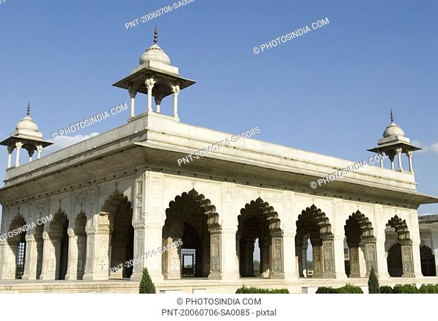 Facade of a gazebo in a fort complex, Red Fort, New Delhi, India