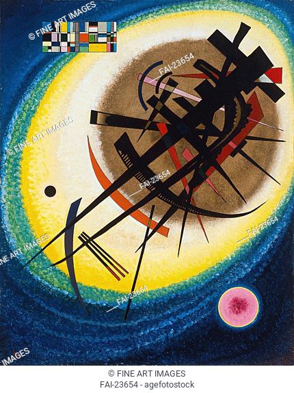 In the Bright Oval. Kandinsky, Wassily Vasilyevich (1866-1944). Oil on cardboard. Abstract expressionism. 1925. Russia. Thyssen-Bornemisza Collections