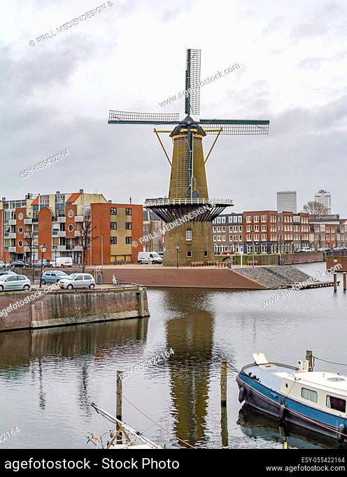 old port, harbour, windmill, harbor city, netherlands, delfshaven