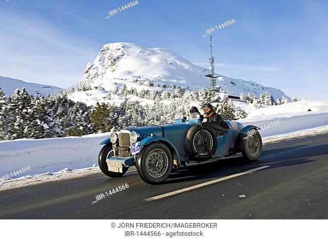 Alvis Speed 20 Special, built in 1934, Winter Raid 2010 classic car rally, Ofenpass, Switzerland, Europe