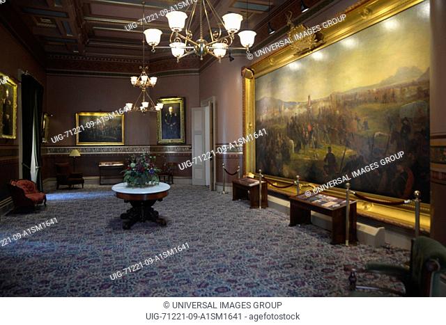 A Civil War painting is displayed at Vermont Statehouse