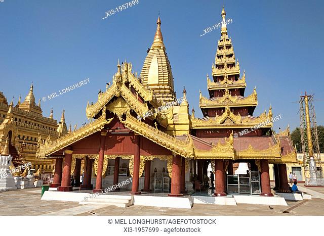 A prayer hall at Shwezigon Pagoda, near Wetkyi-in and Nyaung U, Bagan, Myanmar, (Burma)
