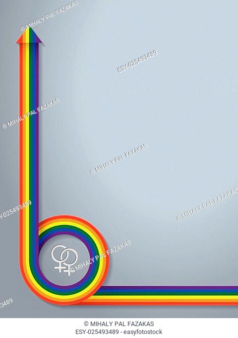 Abstract background with lgbt symbol and ribbon flag curling
