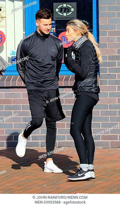 Celebrities practice for the Sport Relief Boat Race in Manchester Featuring: Ferne McCann, Chris Hughes Where: Manchester