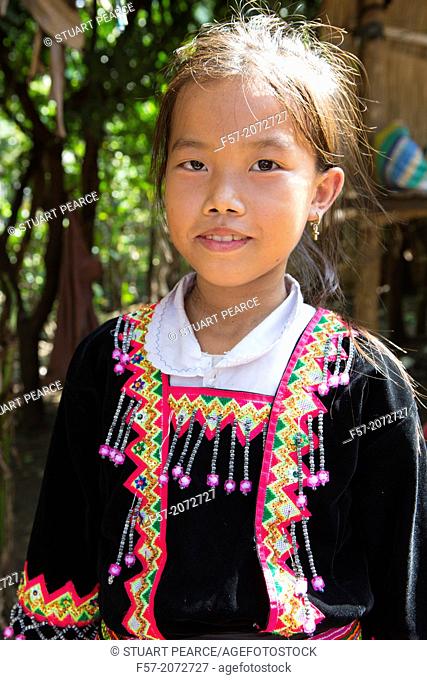 Young girl from the Hmong hilltribe near Luang Prabang, Laos