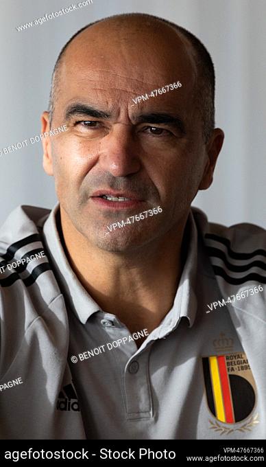 Red Devils head coach Roberto Martinez pictured during an interview ahead of the upcoming 2022 Soccer World Cup in Qatar, Thursday 27 October 2022 in Tubize