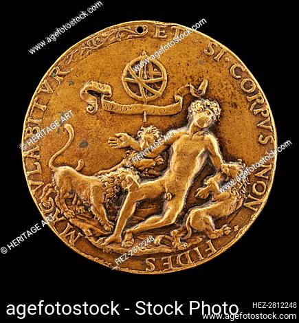 An Allegory of Faith: Lions Devouring a Nude Youth [obverse]. Creator: Master IO.FF