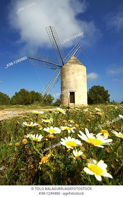 Moli Vell de la Mola (Old Sa Mola windmill), 1778, El Pilar de la Mola, Formentera, Balearic Islands, Spain