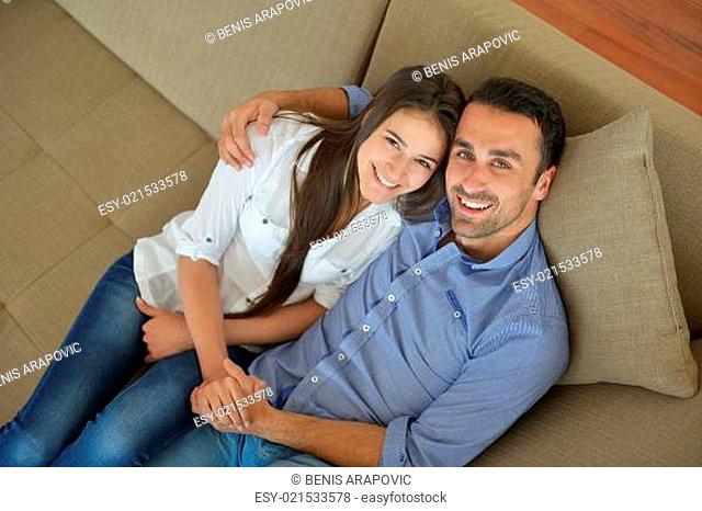 young couple relax at home