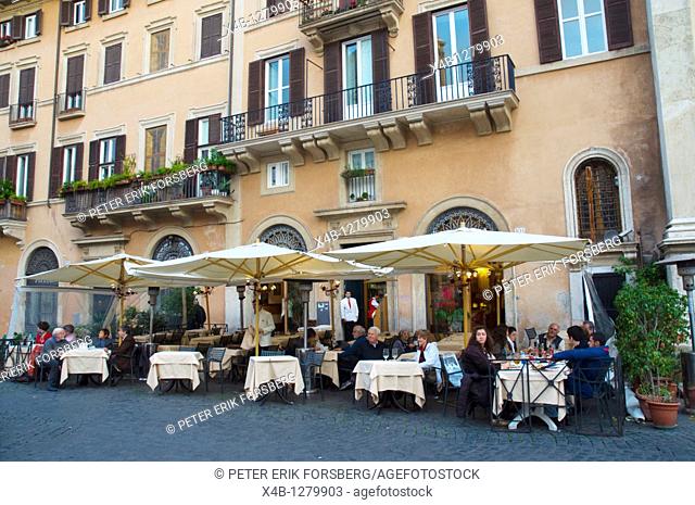 Cafe terrace Piazza Navona centro storico old town Rome Italy Europe