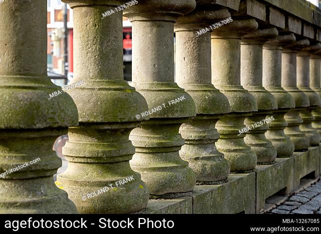 Germany, Lower Saxony, East Frisia, Emden, balustrade low row of columnar supports on the Ratsdelft