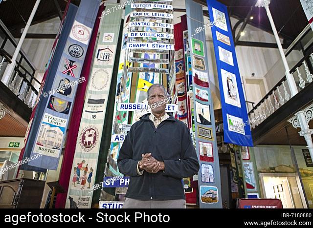 Former resident, aged 80, of the apartheid-ravaged Cape Town neighbourhood of District Six, District Six Museum, Cape Town, Western Cape, South Africa, Africa