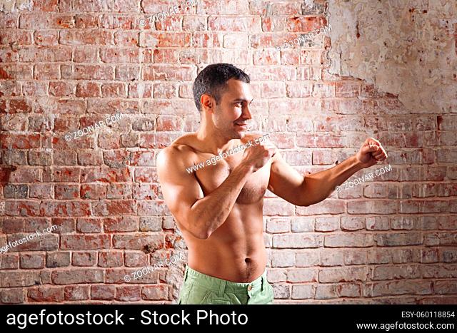 Boxing concept. Closeup boxer fist. Focus on the hand