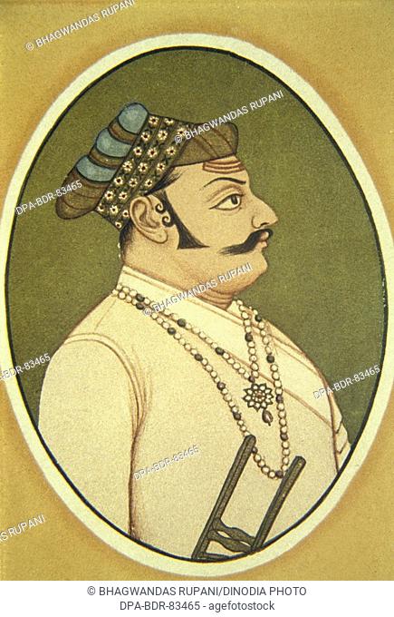 Portrait of maharaja udai singh , udaipur , rajasthan , india