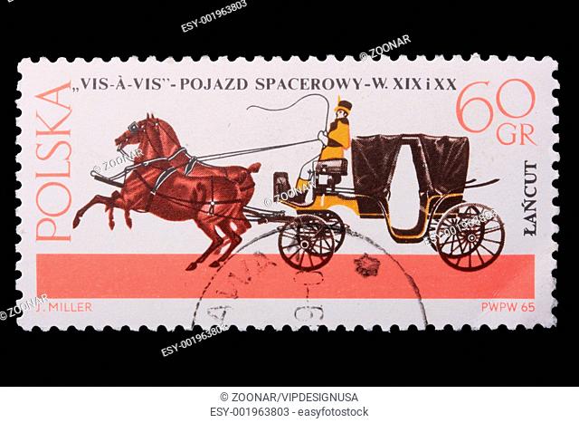 Poland - CIRCA 1965: A stamp - brougham