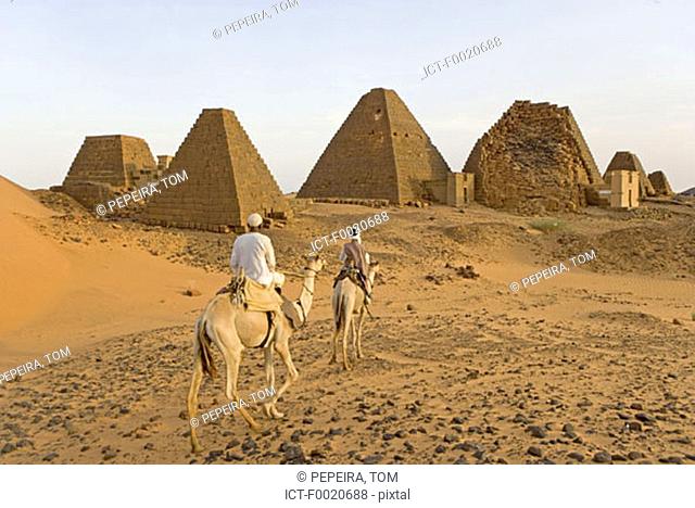 Sudan, Merowe necropolis, Bedouin riders