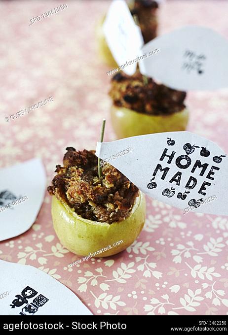 Baked apples with date and nut filling