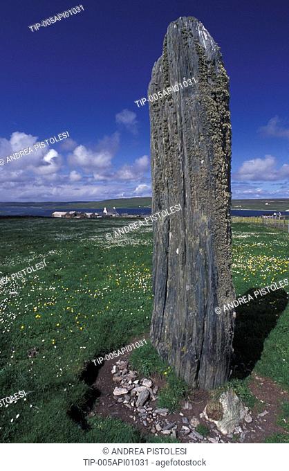 UK , Scotland, Shetland Isls. Unst Isl , Standing Stone