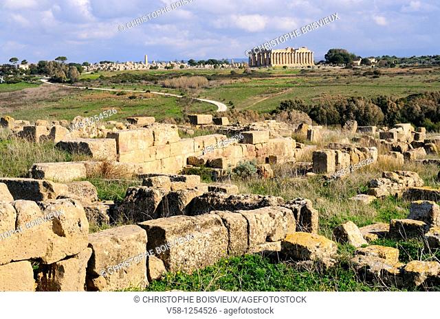 Italy, Sicily, Selinunte, Ruins of the Acropolis