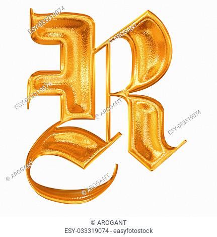 Golden pattern gothic letter R, Stock Photo, Picture And Low Budget Royalty  Free Image. Pic. ESY-033319074 | agefotostock