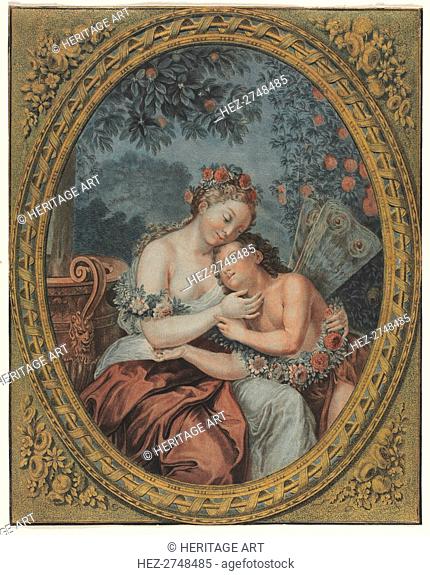 Zephyre and Flore, c. 1776. Creator: Jean François Janinet (French, 1752-1814)