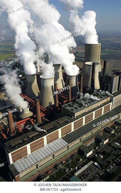 Brown coal power station Niederaussem of the RWE Power company, Bergheim, North Rhine-Westphalia, Germany