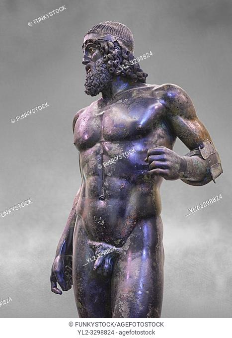 The Riace bronze Greek statue A cast about 460 BC. Museo Nazionale della Magna Grecia, Reggio Calabria, Italy