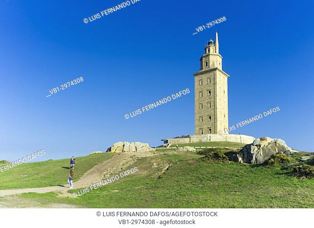 Tower of Hercules, Roman lighthouse, Coruña city, Galicia, Spain