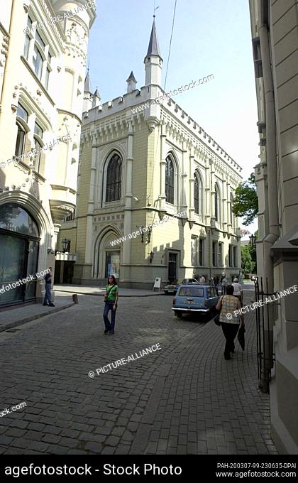 25 July 2001, Latvia, Riga: View of the building ""Great Guild"", also known as St. Mary's Guild, is one of the oldest public buildings in the Baltic States and...