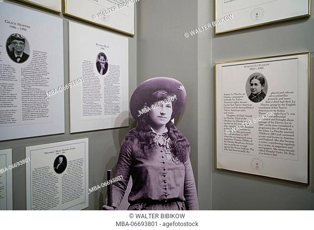 USA, New York, Finger Lakes Region, Seneca Falls, Birthplace of the Women's Rights movement in the USA, National Women's Hall of Fame, Annie Oakley