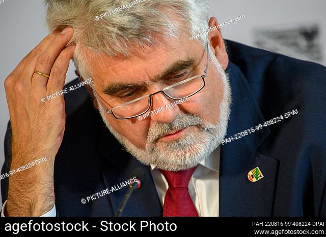 16 August 2022, Saxony-Anhalt, Magdeburg: Armin Willingmann (SPD) Minister for Science, Energy, Climate Protection and the Environment of Saxony-Anhalt during a...