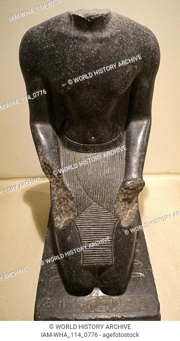 Kneeling statue of King Thutmose III (fl. 1479–1425 BC), was the sixth pharaoh of the Eighteenth Dynasty. During the first 22 years of Thutmose's reign