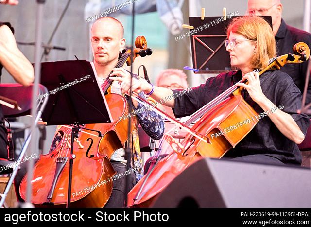 19 June 2023, Berlin: Musicians from the inclusive Utopia Orchestra perform at a Special Olympics World Games Berlin 2023 concert evening as part of the 2023...