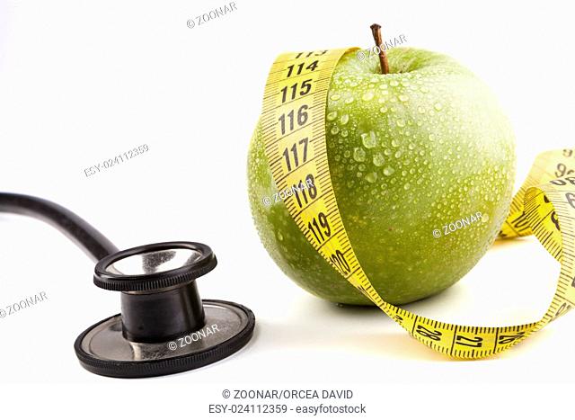Green Apple with Stethoscope