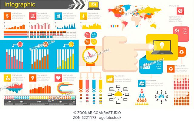 IT Industry Infographic Elements. Opportunity to Highlight any Country. Vector Illustration EPS 10