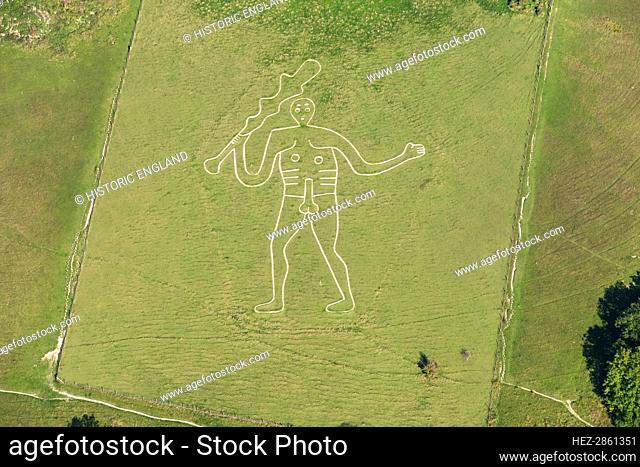 The Cerne Abbas Giant chalk hill figure, Dorset, 2015. Creator: Historic England
