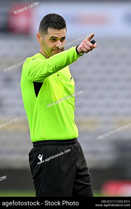 Referee Ivo Torres of Luxemburg pictured during the Uefa Youth League matchday 6 game in group H in the 2023-2024 season between the youth teams Under-19 of...