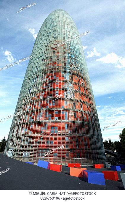 Agbar Tower by Jean Nouvel, Barcelona. Catalonia, Spain