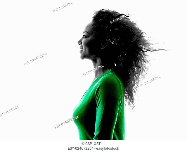 woman portrait profile silhouette isolated