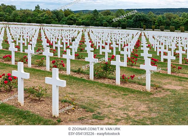 Crosses at First World War One Memorial Cemetery in Verdun, France