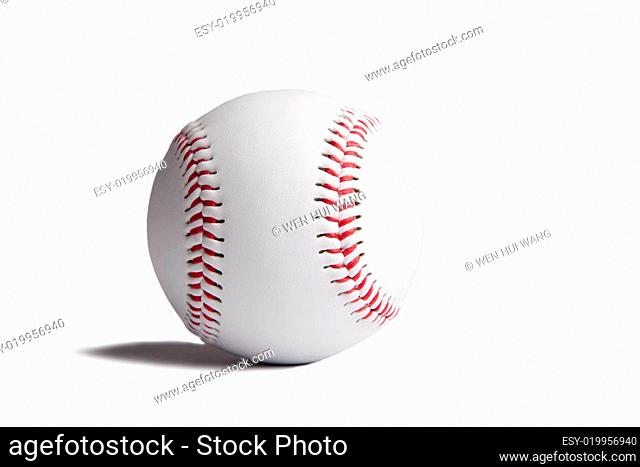 Baseball ball with shadow isolated on white background