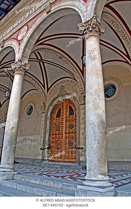 Door, Sant Sadurní d'Anoia's parish, Catalonia, Spain