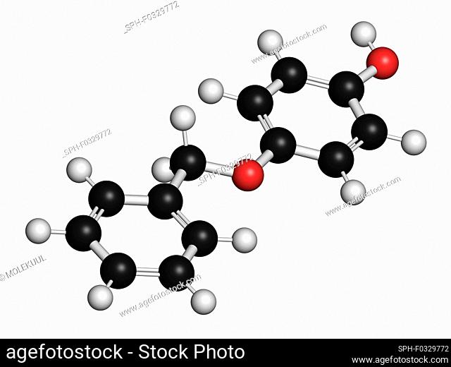 Monobenzone drug molecule, illustration