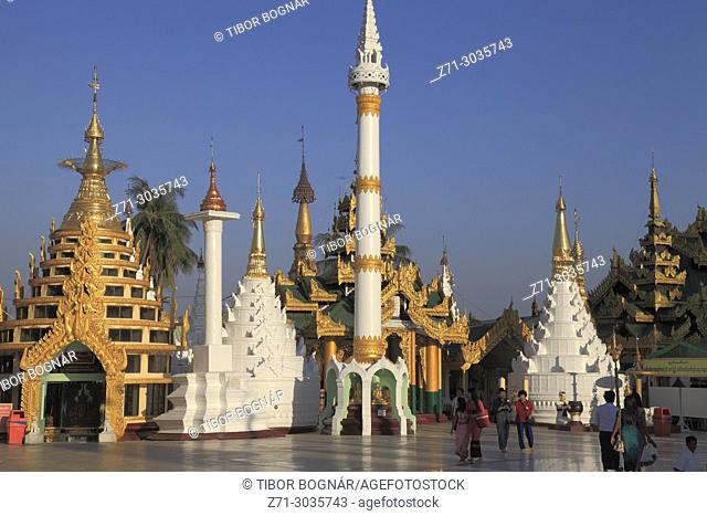 Myanmar, Yangon, Shwedagon Pagoda, people,