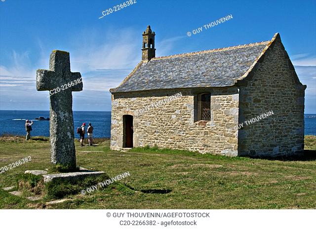 Saint Samson Chapel, and granite stone cross,