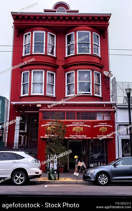 Jimi Hendrixâ. . s red house, Haight Ashbury, San Francisco, California, U. S. A