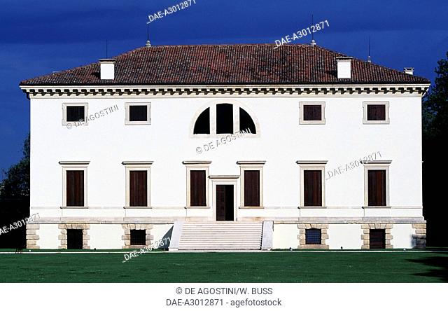Villa Pisani (1542), architect Andrea Palladio (1508-1580) (UNESCO World Heritage List, 1994, 1996), Bagnolo di Lonigo, Veneto, Italy. Rear elevation