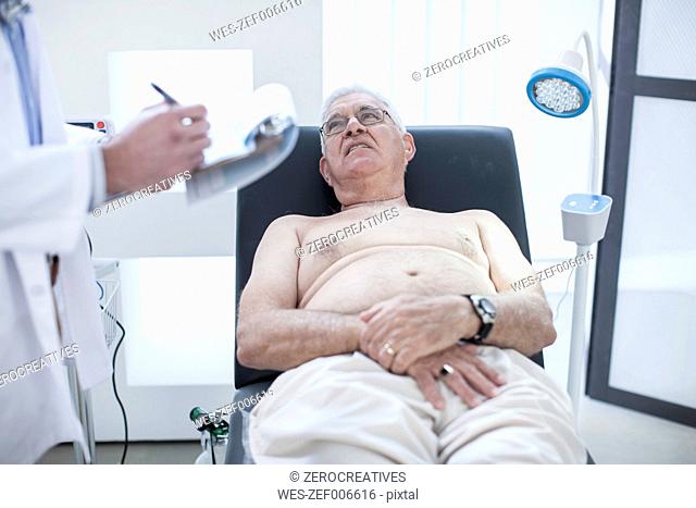 Senior man doing check up in hospital